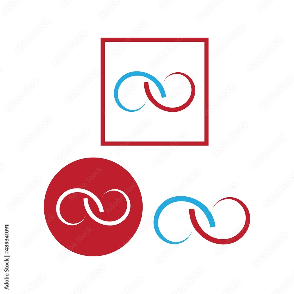 Obraz premium Infinity Design Vector icon illustration Logo template symbol