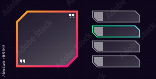 Design of quiz in gradient color. Question and answers template. Quiz game in tv show.