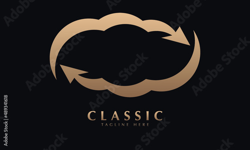 Cloud Data Exchange abstract monogram vector logo template