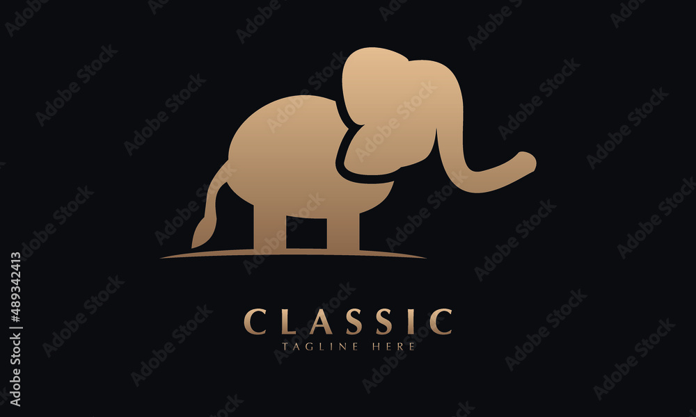 Elephant abstract monogram vector logo template