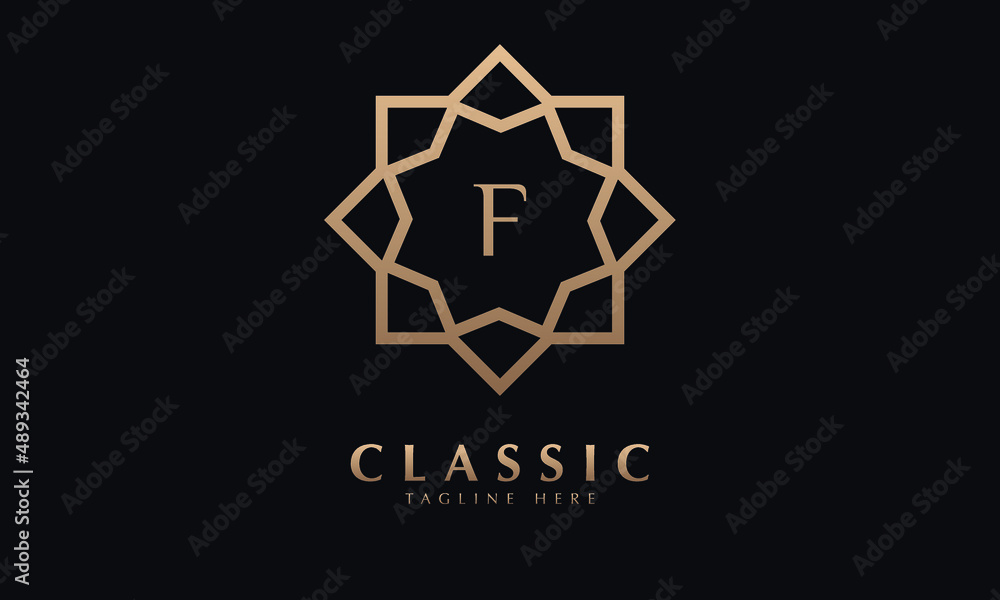 F abstract monogram vector logo template