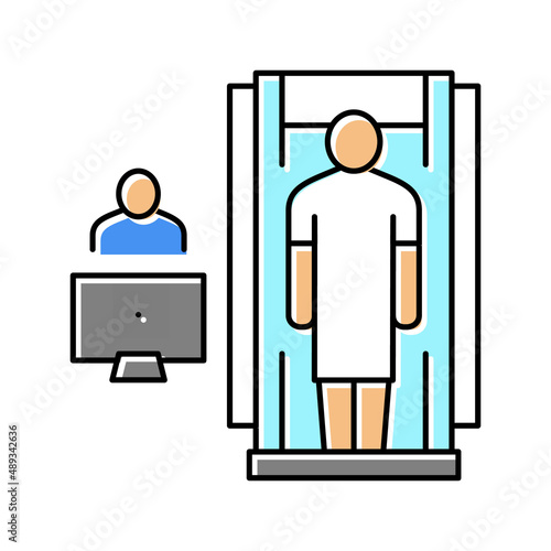 hospital cabinet radiology color icon vector illustration