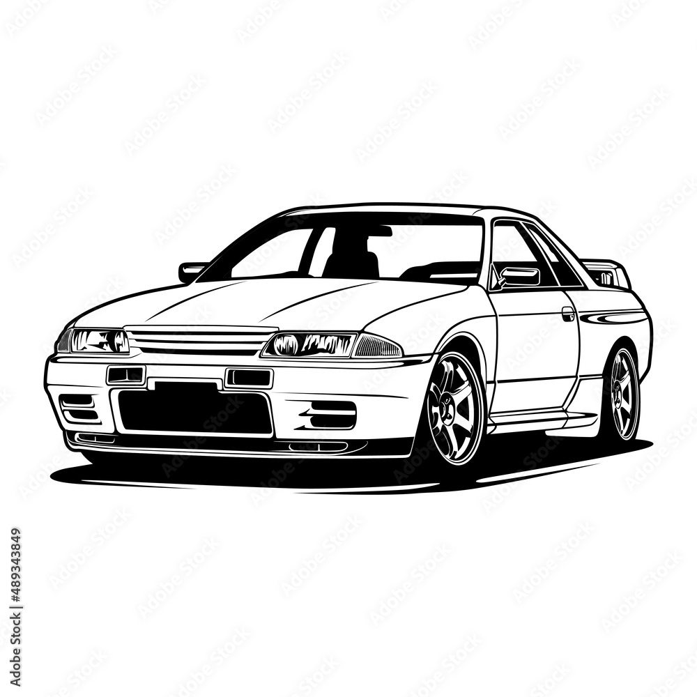 Black And White Car Illustration For Conceptual Design Black And White Car Illustration For Conceptual Design
