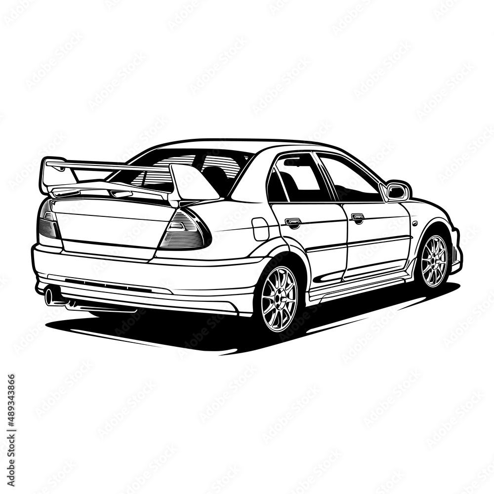 Black And White Car Illustration For Conceptual Design Black And White Car Illustration For Conceptual Design