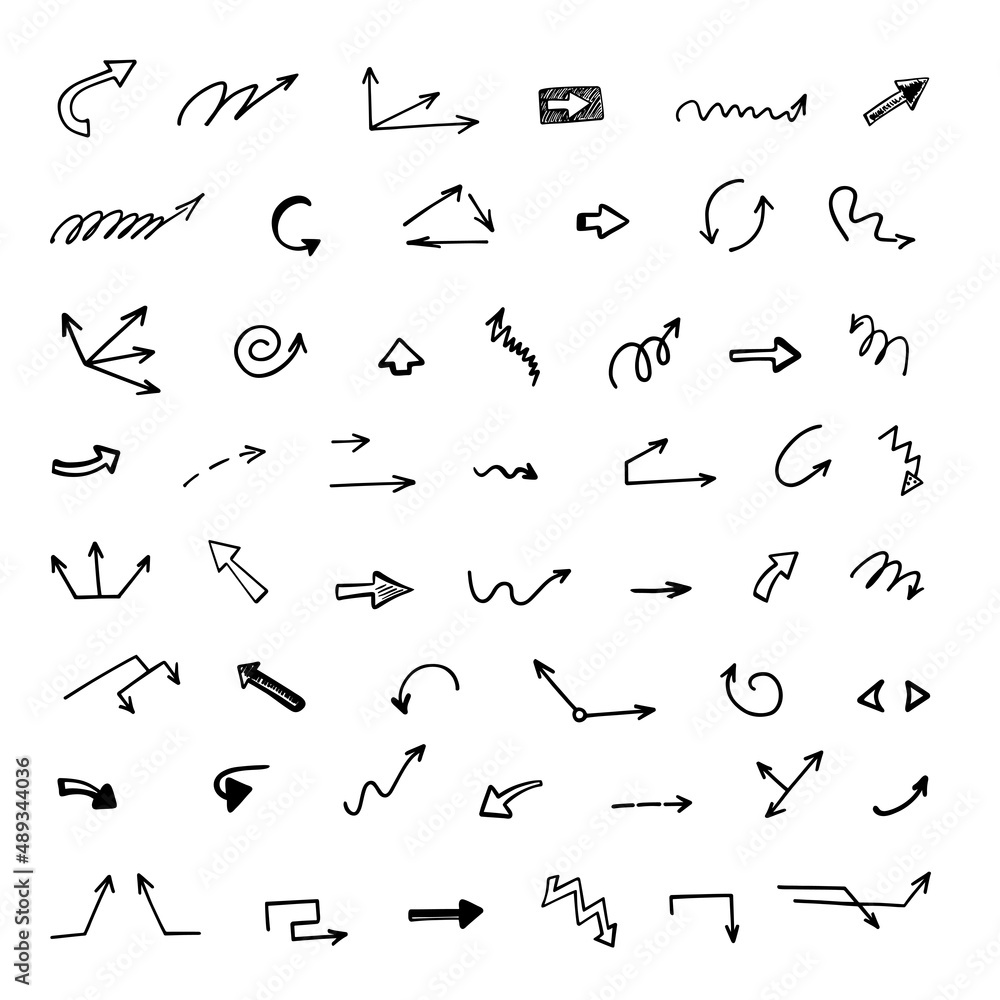 Vector set of hand-drawn arrows, elements for presentation Vector set of hand-drawn arrows, elements for presentation