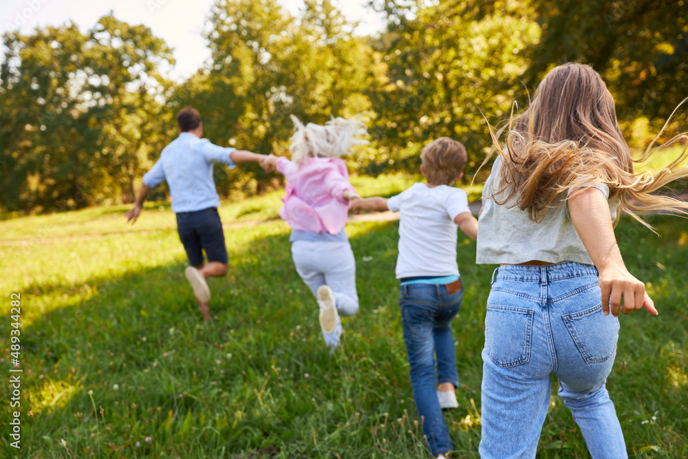 Happy family running together Happy family running together