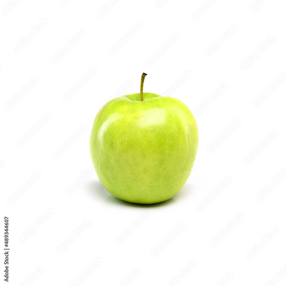 Are you ready for the crunch. Studio shot of a green apple against a white background. Are you ready for the crunch. Studio shot of a green apple against a white background.