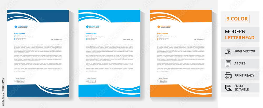 Blue, orange, sky business Abstract attractive Letterhead Design Template. printing design, business template. Company letterhead template designs. Blue, orange, sky business Abstract attractive Letterhead Design Template. printing design, business template. Company letterhead template designs.