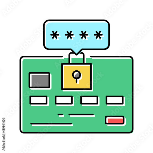pin code card color icon vector illustration