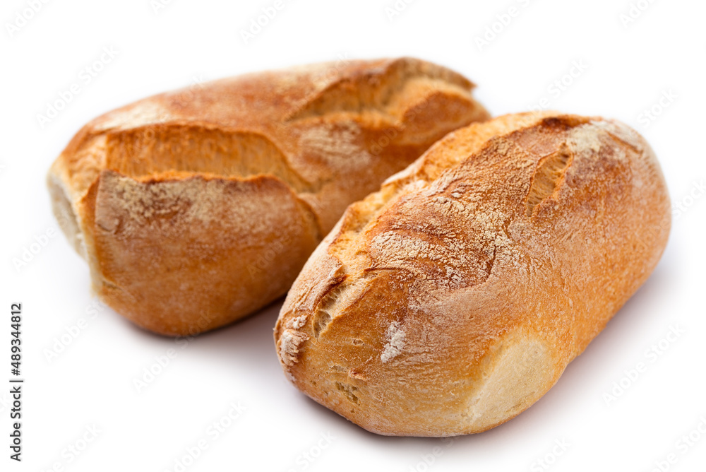 Francesini, tipici panini italiani su fondo bianco 