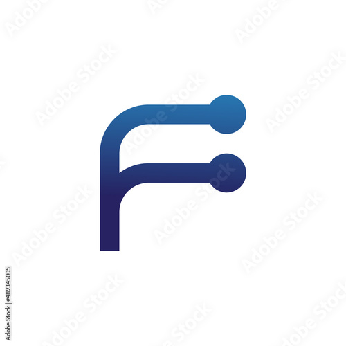 letter f tech logo design