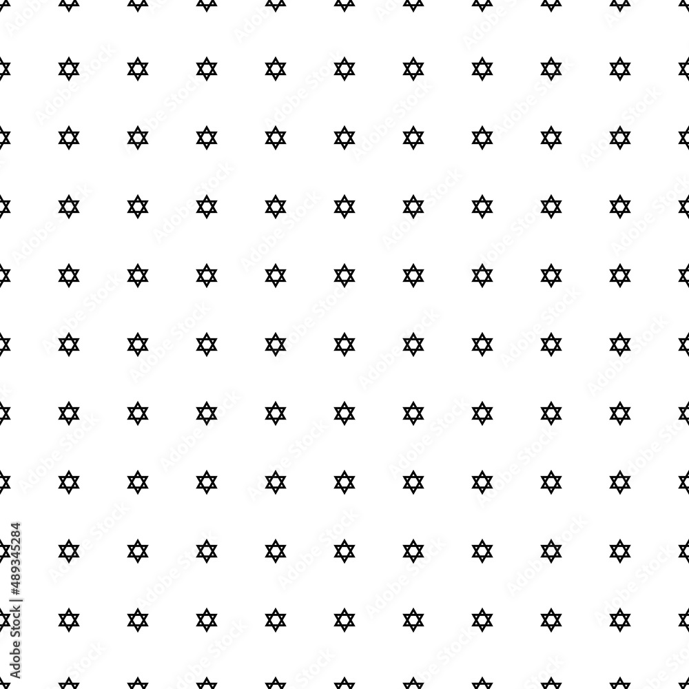 Square seamless background pattern from geometric shapes. The pattern is evenly filled with black star of David symbols. Vector illustration on white background Square seamless background pattern from geometric shapes. The pattern is evenly filled with black star of David symbols. Vector illustration on white background