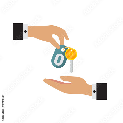 Bitcoin trading concept, car trading business idea