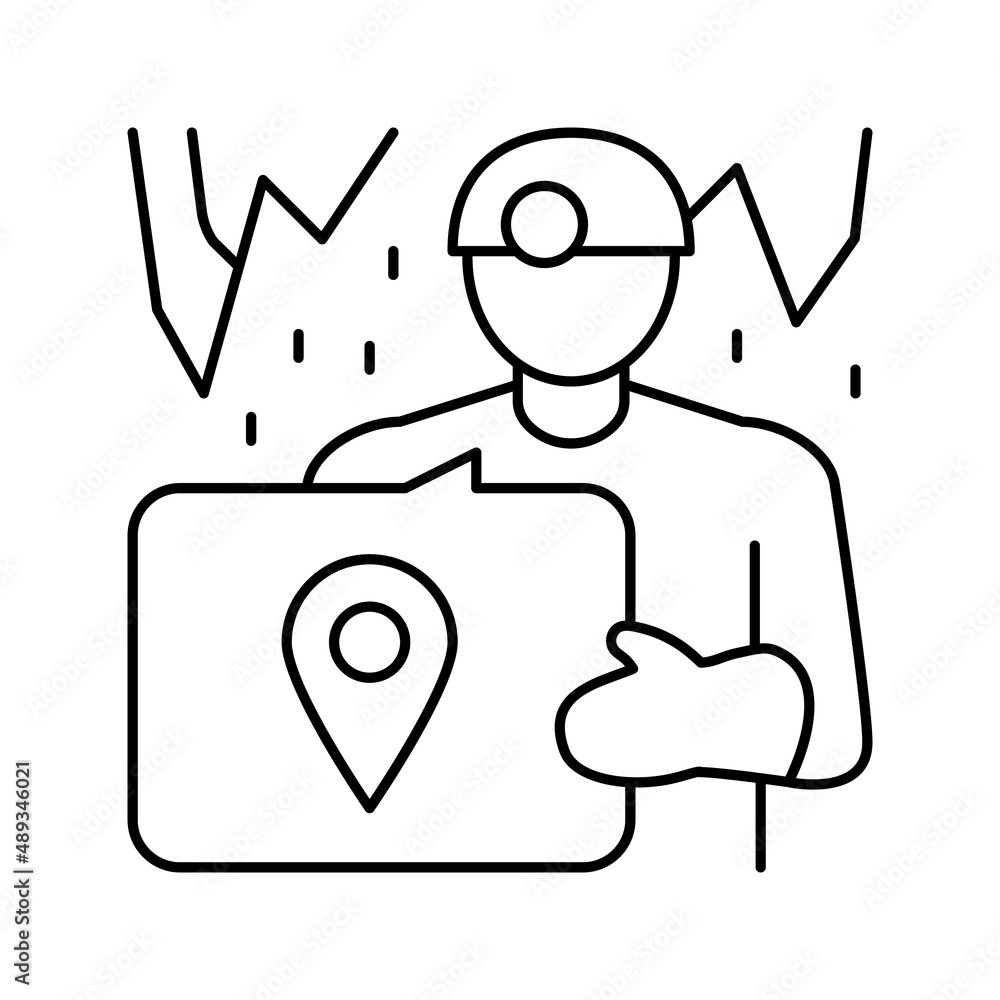 cave tourism line icon vector illustration cave tourism line icon vector illustration