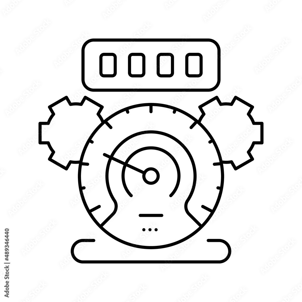 mileage rollback line icon vector illustration mileage rollback line icon vector illustration