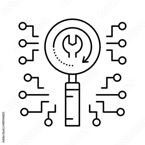 data loss prevention line icon vector illustration