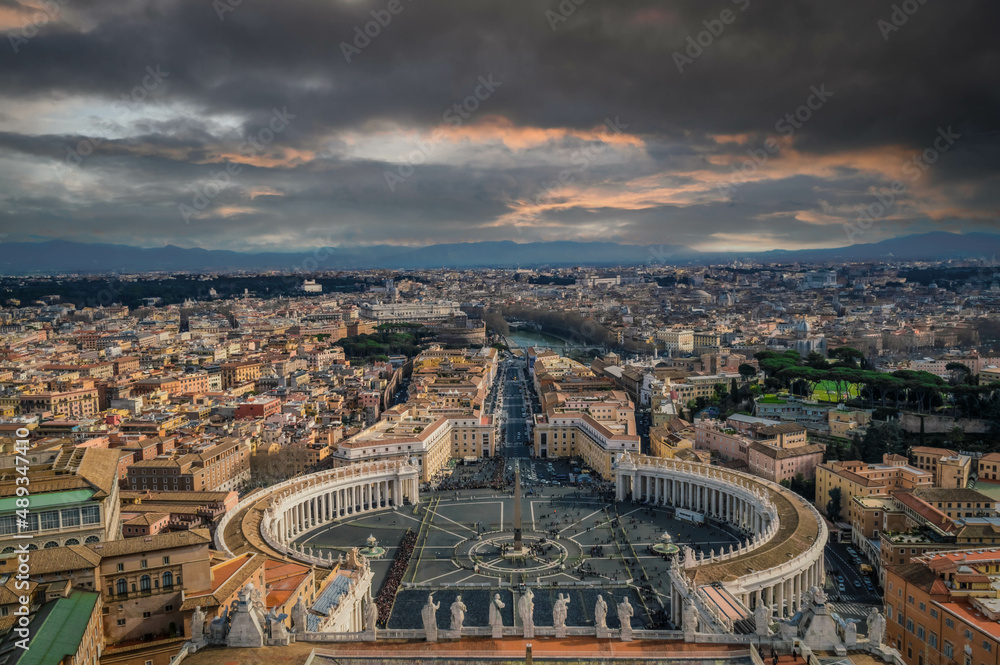 Aerial view of St Peter's Square, Vatican City