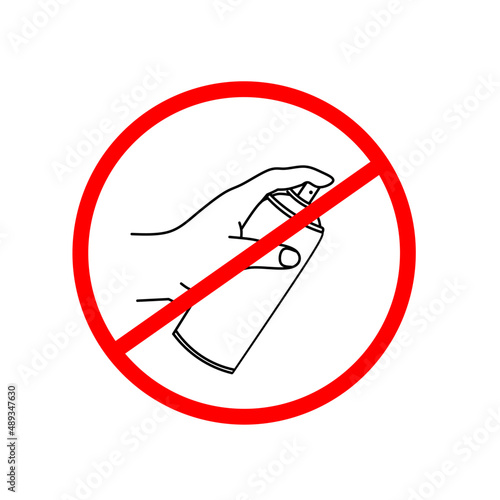 Vector illustration of a sign prohibited from spraying carelessly