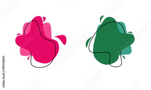 Two color sets like spilled paint with black outline