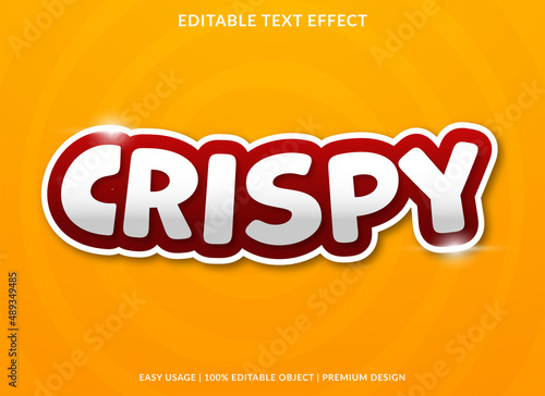 crispy text effect template with creative concept and abstract background use for business logo brand and text style 