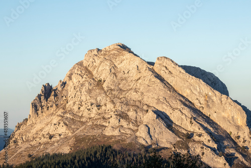 rocky peaks of the urkiola mountains in the basque country
