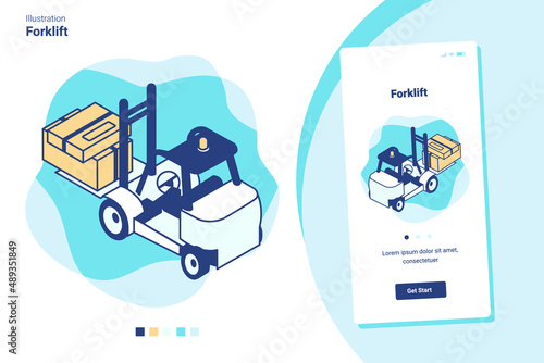 Wallpaper Mural Forklift Shipping Vector Illustration Torontodigital.ca