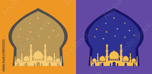 mosque vector silhouette in ramadhan kareem