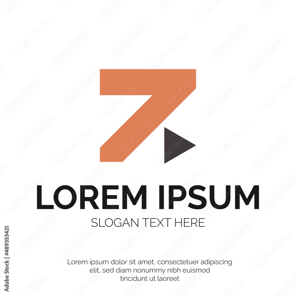 Z Letter with Play Icon Logo Vector Design Z Letter with Play Icon Logo Vector Design