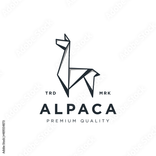 llama alpaca low poly geometric triangle logo vector icon illustration. Use for mascot brand livestock farm, product, website, print, apparel, poster.