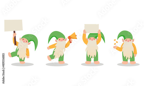 Leprechaun, Patricks Day, Great Collection of Emotional Characters, Isolated Objects for Design, Vector Illustration for sales, banners