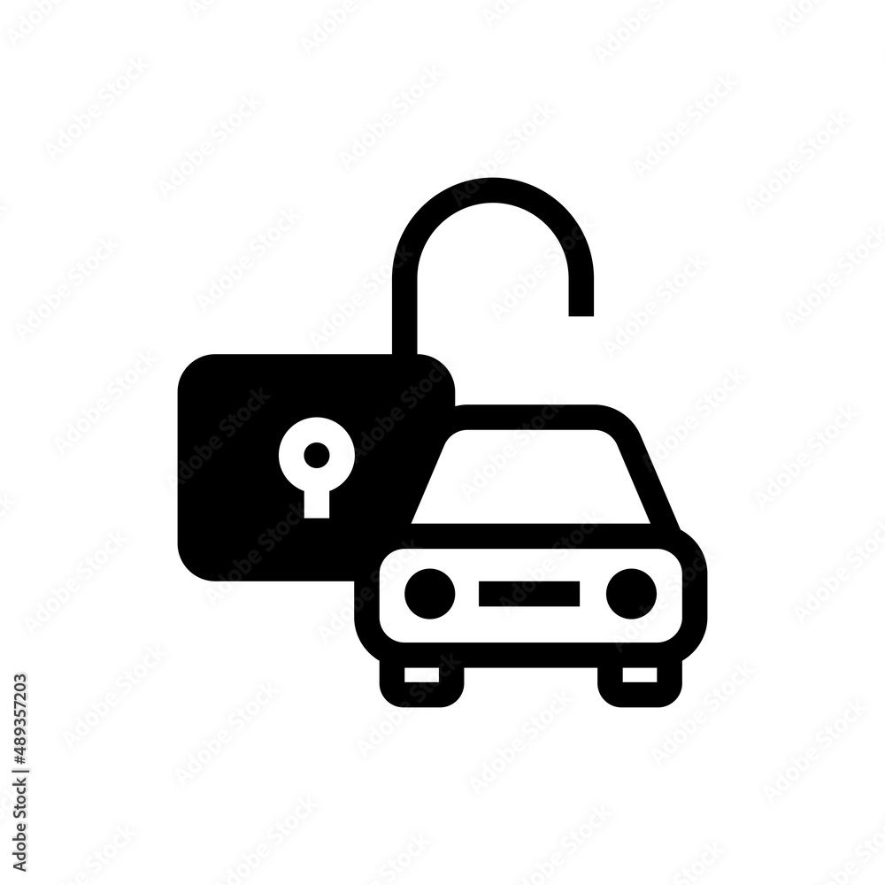 Unblocked car thin line icon. Vector illustration. Unblocked car thin line icon. Vector illustration.