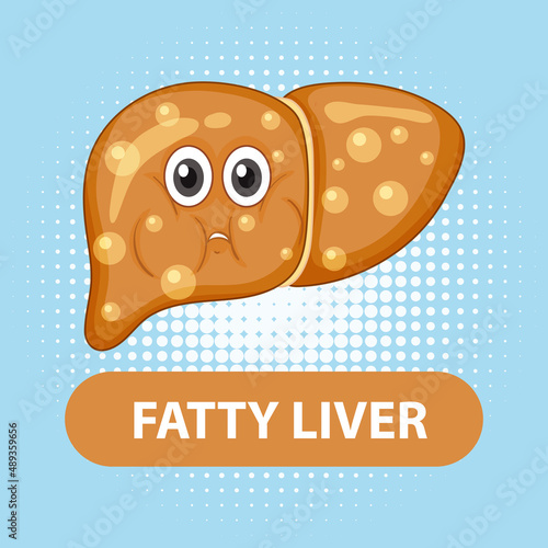 Fatty liver cartoon character