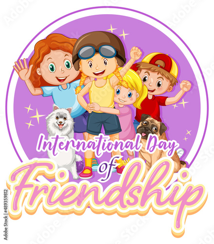 International Day of Friendship banner with children group