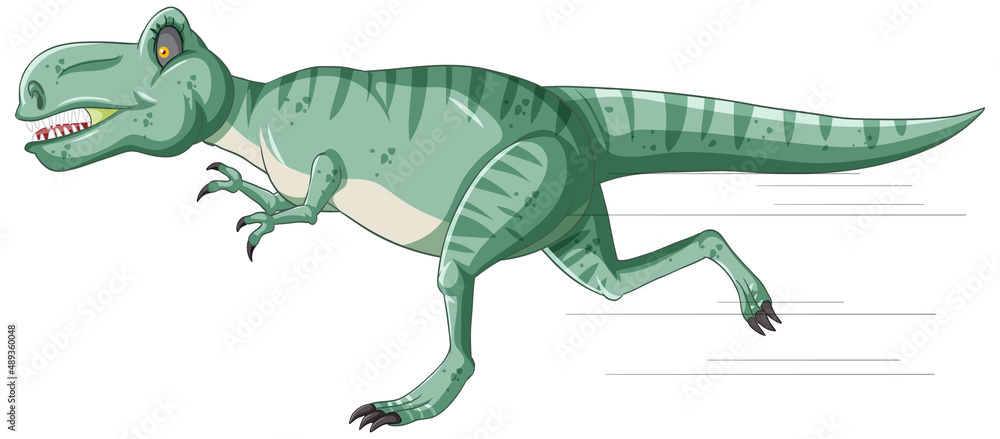 Fototapeta premium Cartoon tyrannosaurus rex in running pose
