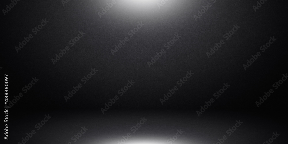 Black background with bright spotlight to wall and ground for your product backdrop concept Black background with bright spotlight to wall and ground for your product backdrop concept