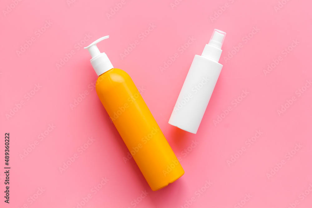 UV sun protection cosmetic - bottles with sunscreen UV sun protection cosmetic - bottles with sunscreen