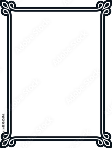 Vector border frame. Background or book page. Simple rectangular billboard, poster, plaque, signboard, sticker, or label 