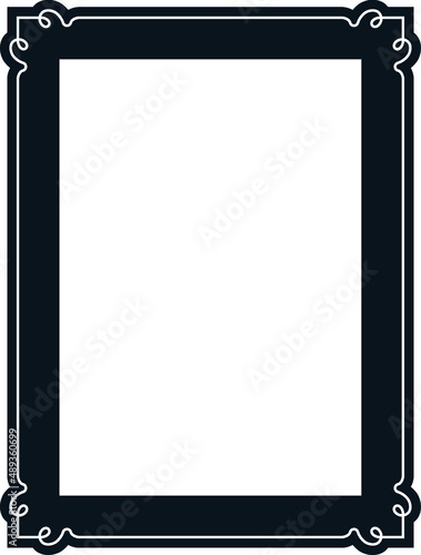 Vector border frame. Background or book page. Simple rectangular billboard, poster, plaque, signboard, sticker, or label 