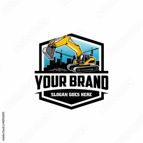 excavator - construction logo vector