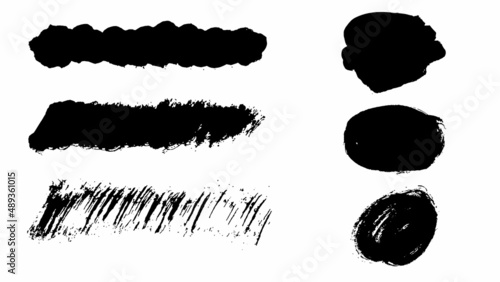 Strokes. Grunge design elements. Rectangular text boxes, speech bubbles.Ink stains