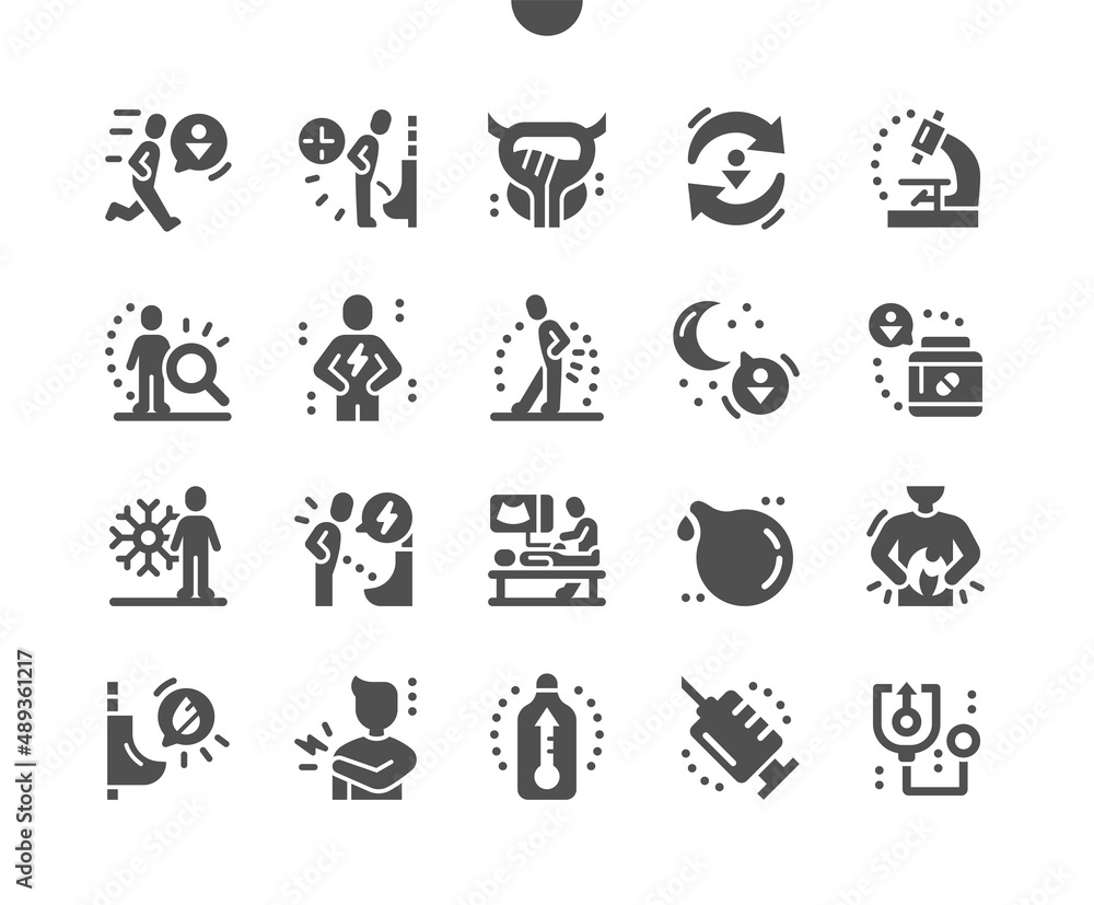 Prostatitis. Toilet visits. Prostatitis treatment. Diagnosis, pain, problem, urination and urology. Health care, medical and medicine. Vector Solid Icons. Simple Pictogram Prostatitis. Toilet visits. Prostatitis treatment. Diagnosis, pain, problem, urination and urology. Health care, medical and medicine. Vector Solid Icons. Simple Pictogram