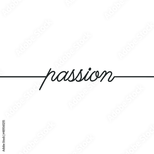 Passion - Continuous line drawing typography lettering minimalist design