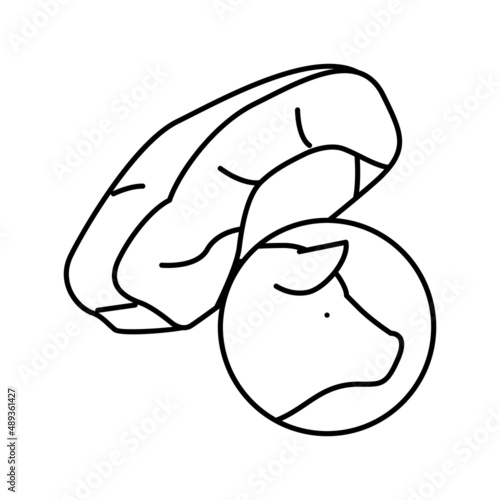 pork meat line icon vector illustration