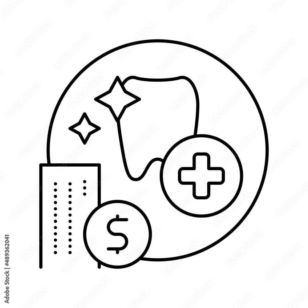 dentist benefits line icon vector illustration dentist benefits line icon vector illustration