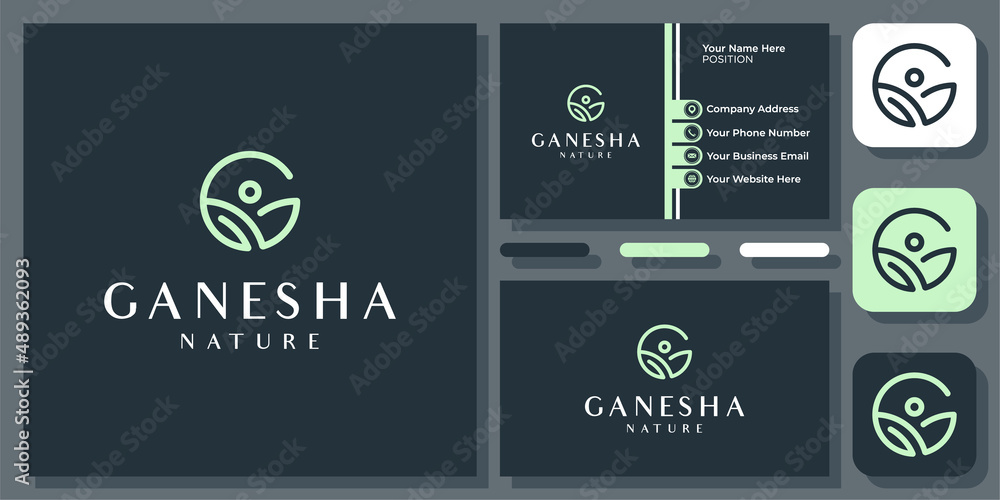 Initial Letter G Leaf People Health Wellness Organic Nature Vector Logo ...