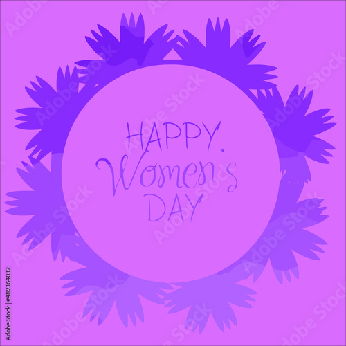 happy women day card colors flowers frame invitation background