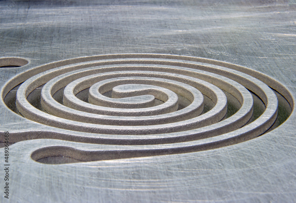 metallic shiny spiral at an angle metallic shiny spiral at an angle
