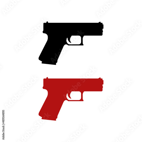 Gun, Pistol vector icon. Gun silhouette symbol.