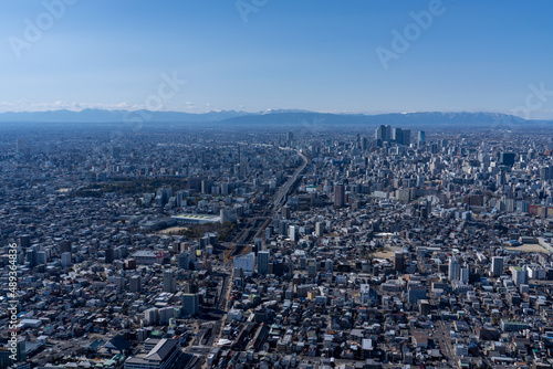 空撮 ヘリ 名古屋 都市 航空写真