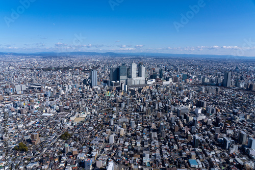 空撮　ヘリ　名古屋　都市　航空写真
